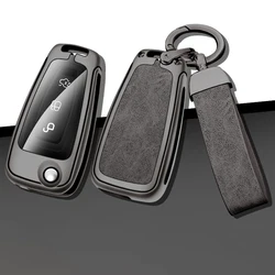 Alloy Car Folding Key Case Cover for Ford New Focus MK3 MK4 Mondeo Ecosport Transit Tourneo Ranger Mustang Custom Accessories