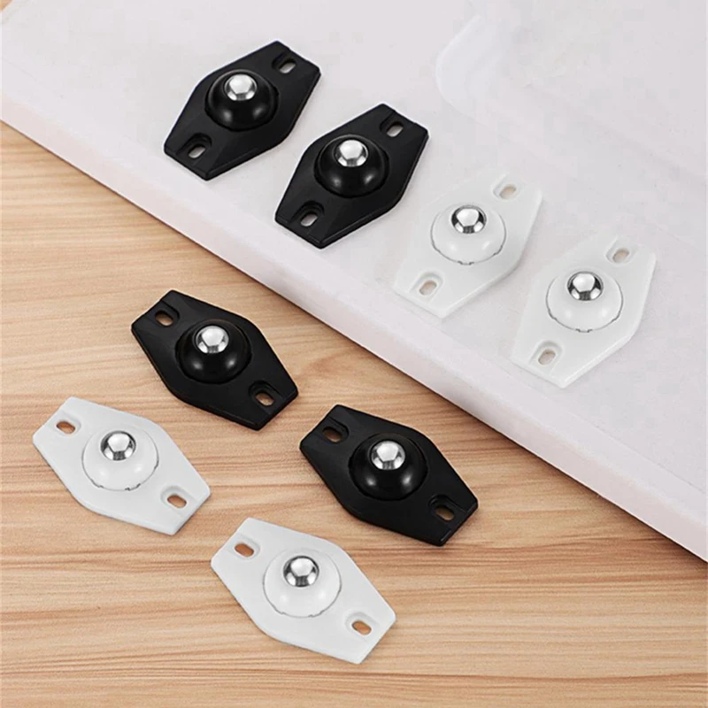 ABJI-4Pcs Self Adhesive Type Mute Ball Universal Wheel Furniture Casters Wheels Stainless Steel Wheel 360° Rotation