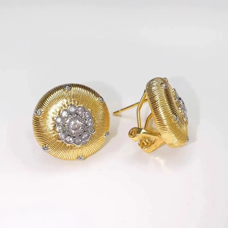 

2025Italian classic exquisite hand-drawn craft sunflower court style earrings, ladies light luxury all party jewelry gifts