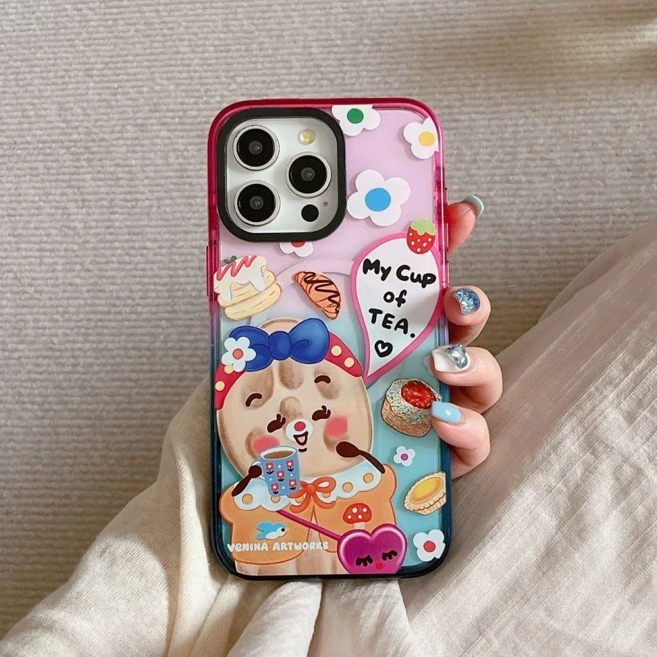 

Cute Candy Bear 2.5 Acrylic Magnetic Black Border Phone Case Cover for IPhone 12 13 14 15 Pro Max Case