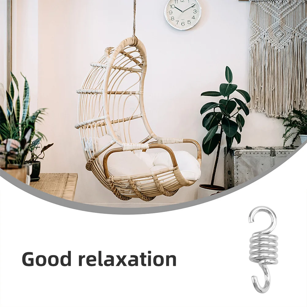 

4 Pcs Chair Spring Hammock Fixing Rings Metal Porch Ceiling Hanging Tool Heavy Bag Duty Swing Springs Compression