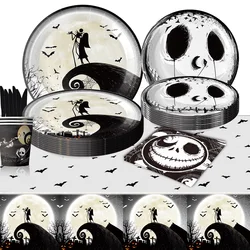 Halloween GrimaceTheme Atmosphere arrangement Scene decoration Party Tableware disposable Paper Plates Decorative Party Supplies