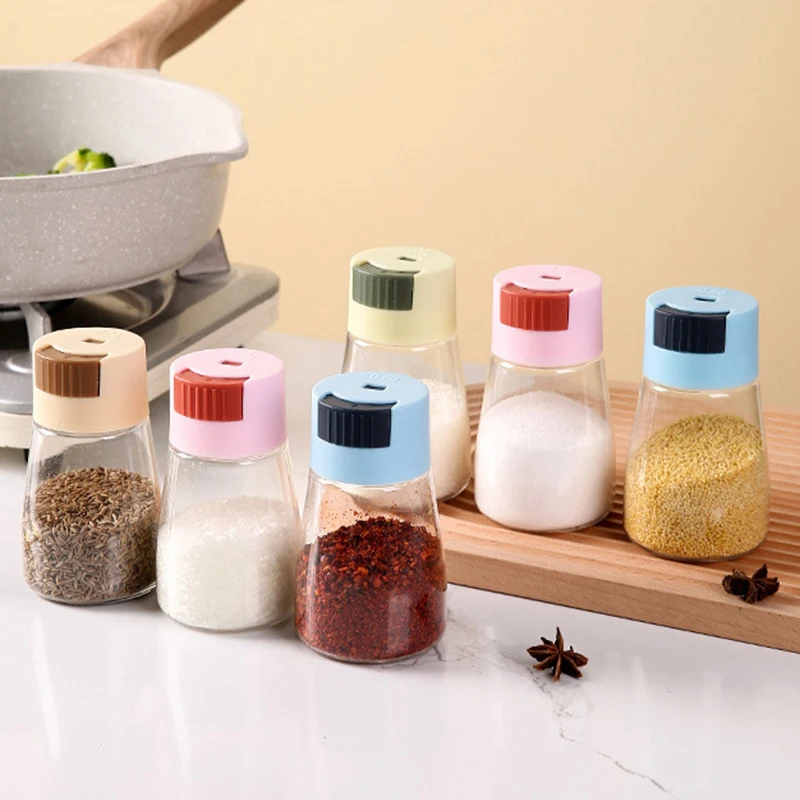 0.5g Metering Salt Shaker Push Type Salt Dispenser Salt Tank Sugar Bottle Spice Pepper Salt Shaker SpiceJar Can Seasoning Bottle