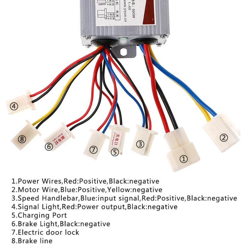 DC 24V 500W Motor Speed Brush Controller 30A For Electric Bicycle Bike Scooter