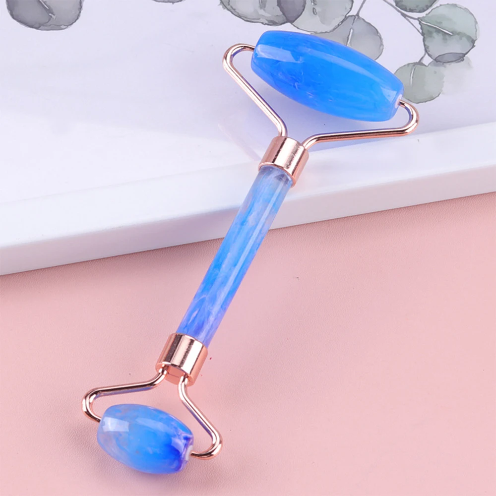 1PCS ดอกไม้ฝนหินลูกกลิ้งนวดหน้า Beauty Skin Care เครื่องมือลูกกลิ้งนวดสําหรับใบหน้าคอกลับ