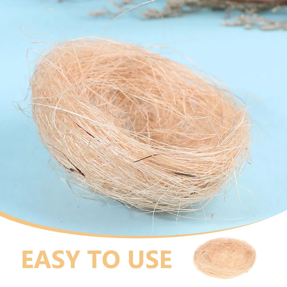 

8pcs Artificial Bird Nest Decorative Hemp Silk Mini Garden Easter Moss L scape nament Simulated Pet Supplies Craft Birdcage