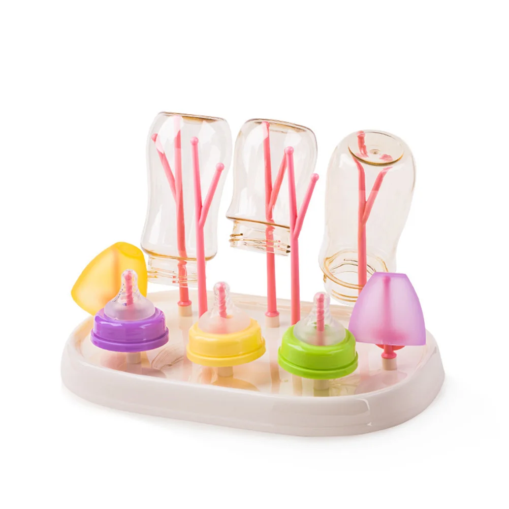 

Sturdy Baby Bottle Drying Rack Eco-Friendly Plastic Compact Space-Saving Flexible Branches Multifunctional Feeding Organizer