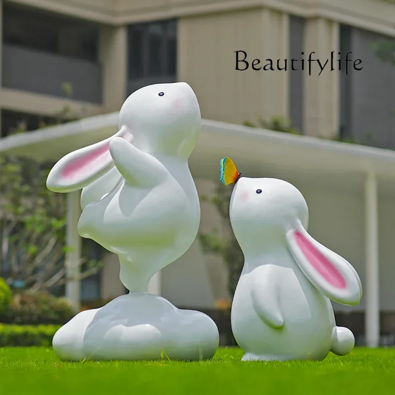 Outdoor sculpture fiberglass cloud ornament garden landscape lawn decoration Mid-Autumn Festival ornament