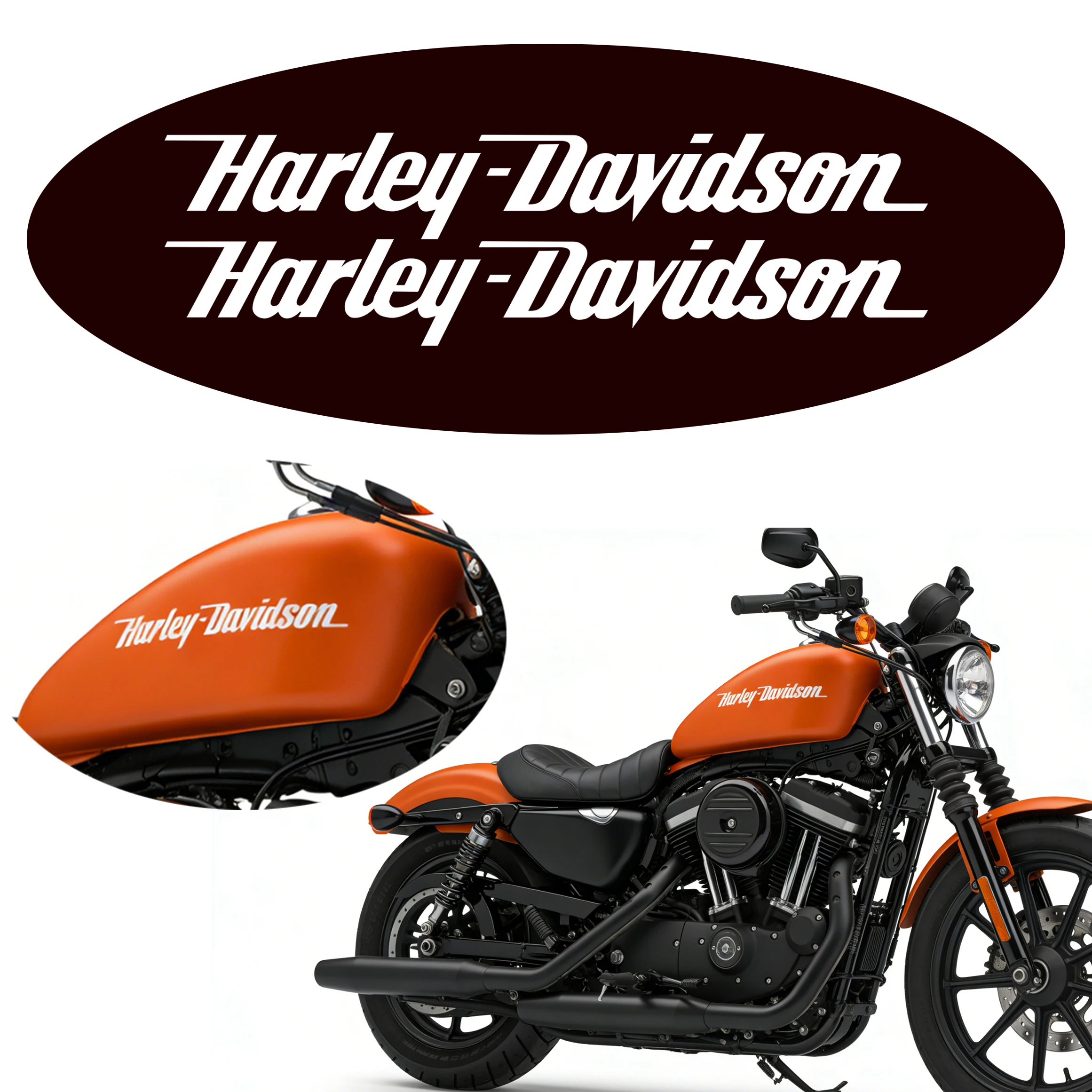 

Vinyl Harley Davidson Decal Letter Logo Motorcycle Tank Stickers