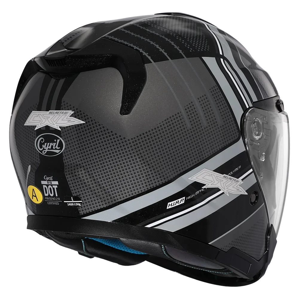 ABS Shell Motorcycle Helmet with Dual Visor Moto Open Face Helmets Dot certified CYRIL R18 Helmets Motorcycle for Men and Women