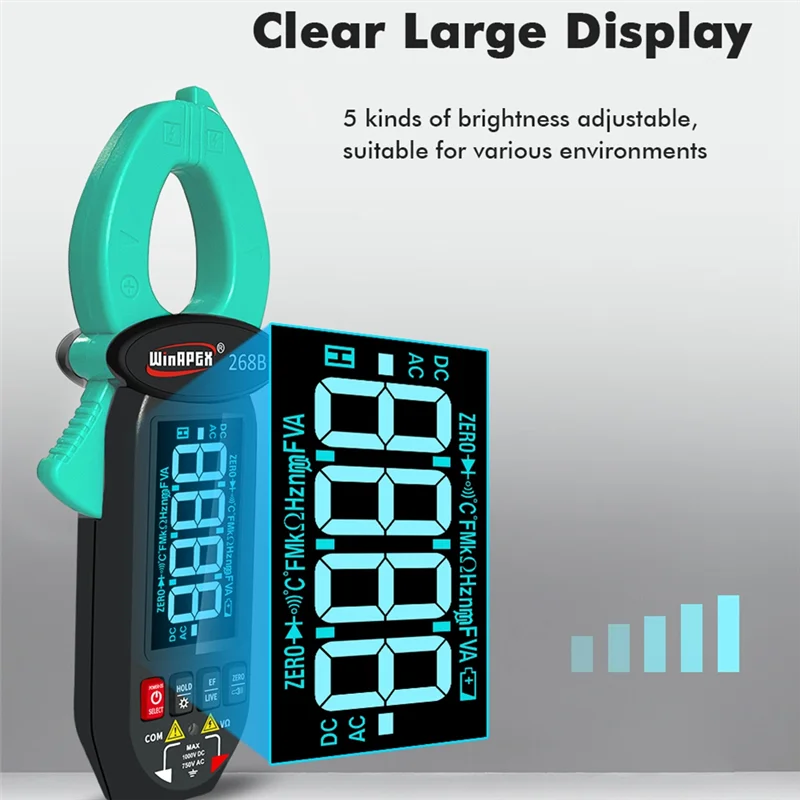ABYL WinAPEX 268B ذكي شاشة كبيرة AC-DC تسرب متر 600MA-60A متعدد الوظائف تسرب الحالي متر