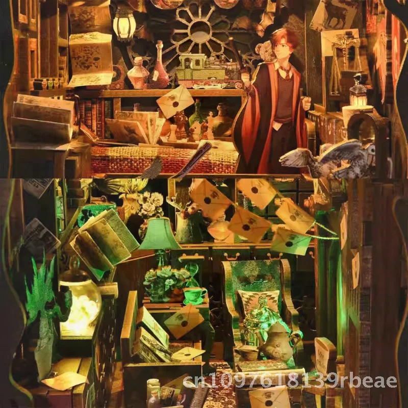 Support de livre en bois, bricolage, modèle de cabine, maison magique, Art assemblé en 3D, cadeau créatif pour les 14 ans et plus, jouet de Coordination mentale manuelle