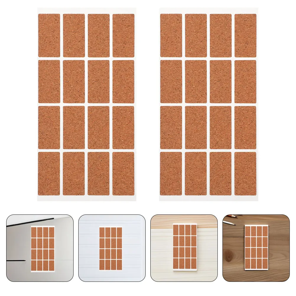 

6 Sheet Writable Blank Journal Stickers Waterproof Cork Paper Adhesive Portable for Creative Writing Scrapbooking Organizer