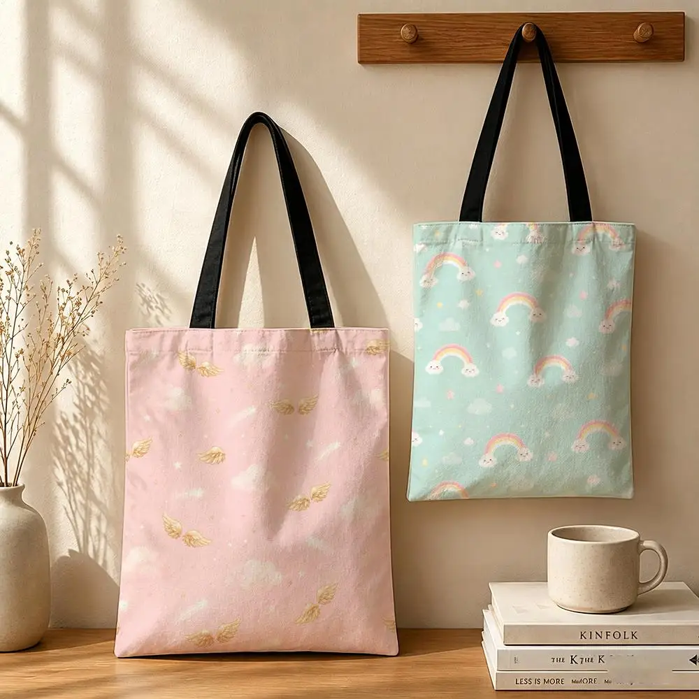 Dreamy unicorns Storage Bags Canvas bags are suitable for school, shopping, travel, work, and grocery shopping