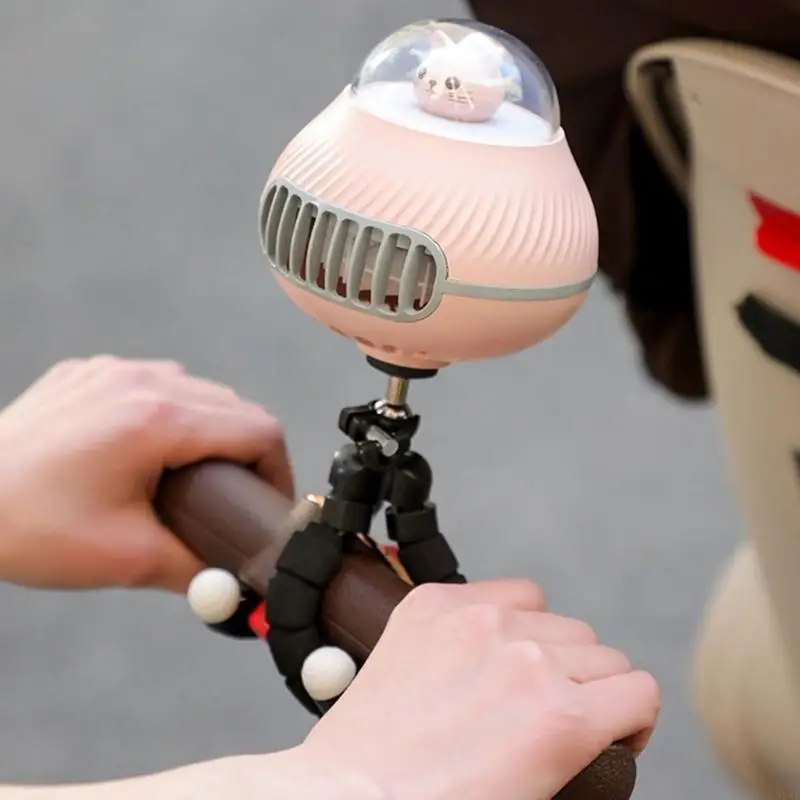 95AE عربة الأطفال بمروحة USB محمولة بمشبك على مروحة تبريد صغيرة لمروحة سفر الأطفال التي تدفع باليدين #4