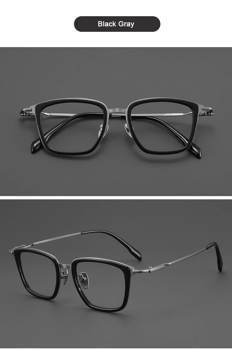 Luxury Brand Replica Acetate & Pure Titanium Glasses Large Size 155mm Big Face Ultra-light Eyeglass Unisex Ox Horn Grain Frame
