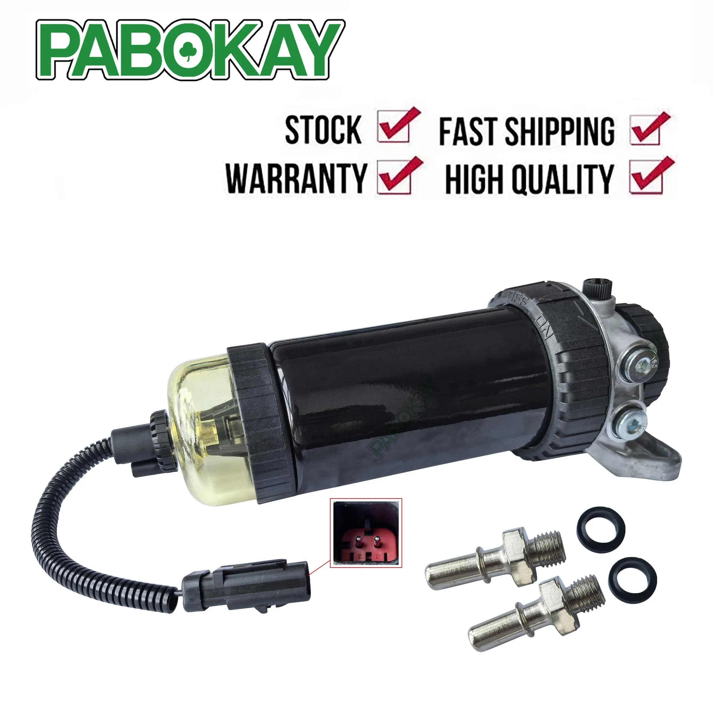 

For Fuel Filter Water Separator Assembly 4045 6068 1110D 120D 1210E 1510E 1070E 1470 RE524723