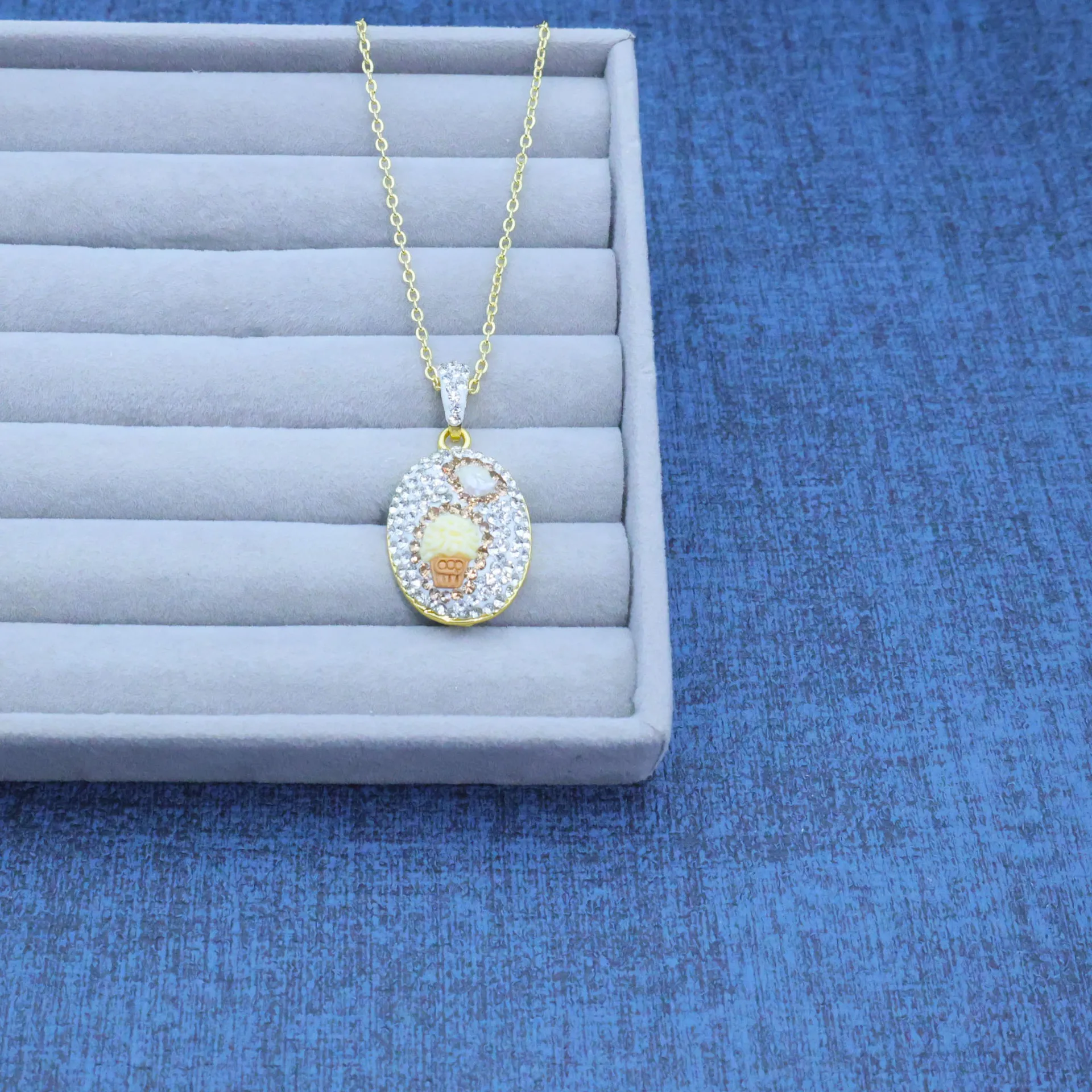 DIY accessories Cross-border new natural pearl cute sweet ice cream handmade design fashion temperament three-piece jewelry