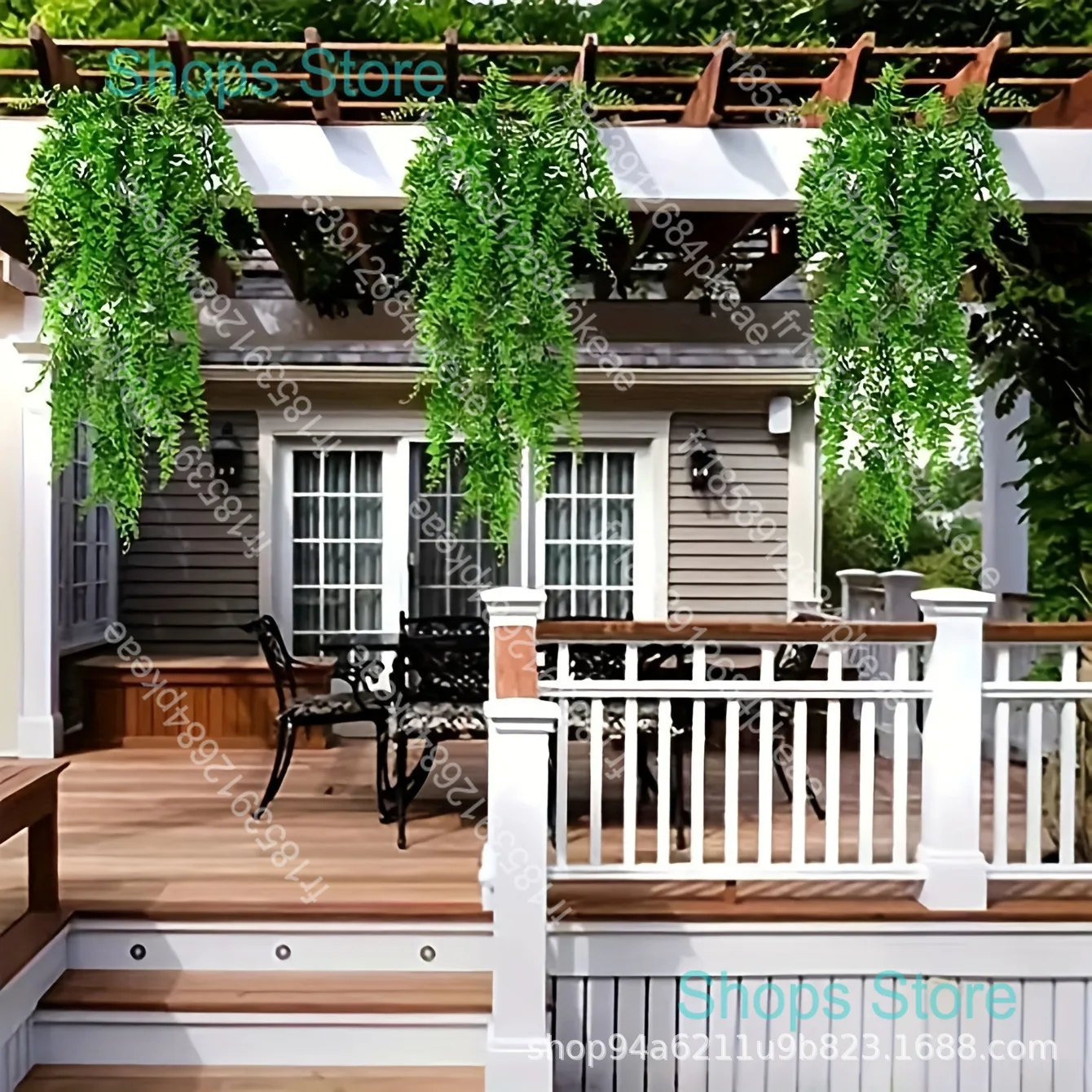 Plantas Artificiales Colgantes, Hojas de Eucalipto Falsas, Guirnalda Verde, Plantas de Plástico Resistentes a los Rayos UV para Decoración de Bodas y Hogar DIY