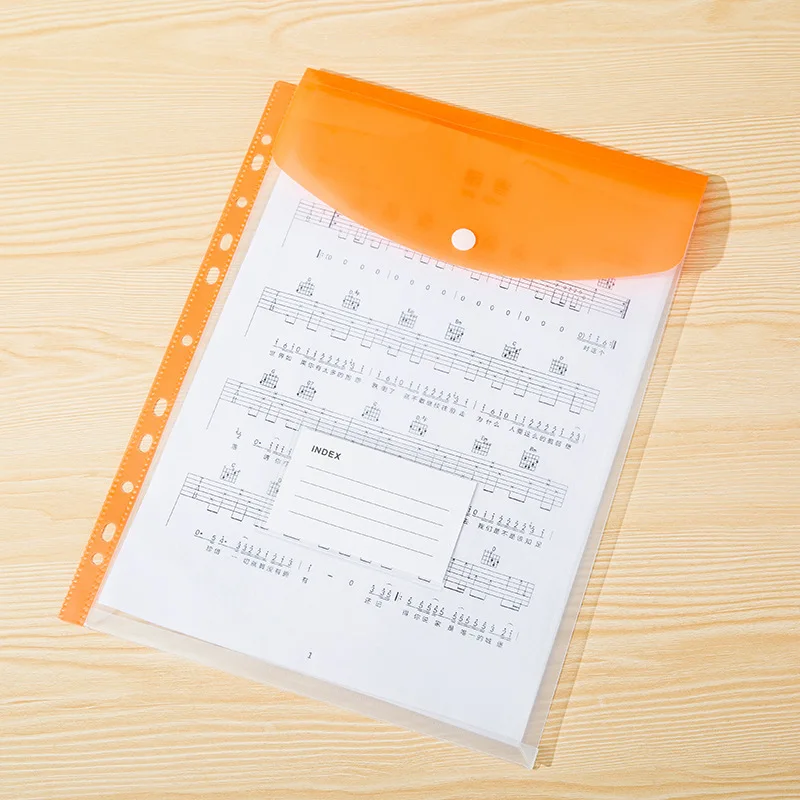 6 Pcs A4 Expandable Binder Pocket for 2/3/4 Ring Binder Envelope File Folders with Snap Button and Label Pocket