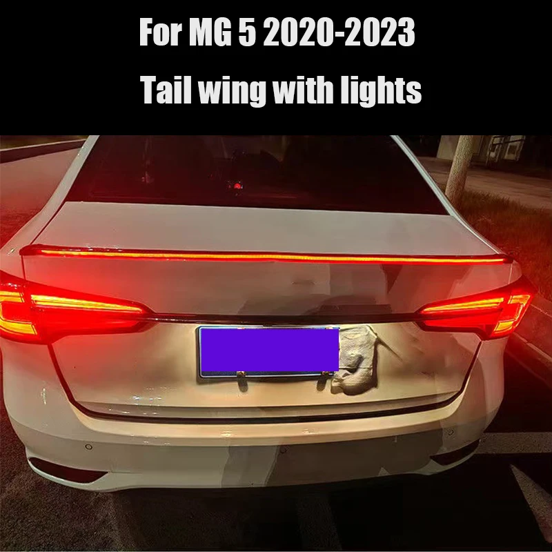 For MG 5 2023 2022 2021 2020 Streaming Tail Wing Penetrates Illuminated Rear Tail Wing Decoration