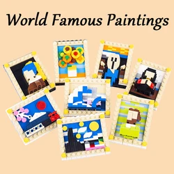 World Famous Paintings Figures Art Building Blocks Creative Starry Sky Van Gogh Home Decoration DIY Mini Model Bricks Kids Gifts