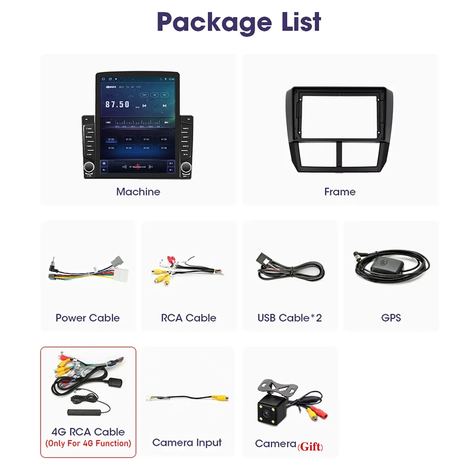 Autoradio Stereo For Subaru Forester Impreza 2007 - 2013 Car GPS Navi Monitor Video DVD Cassette HU With 4G Lte WiFi Carplay BT