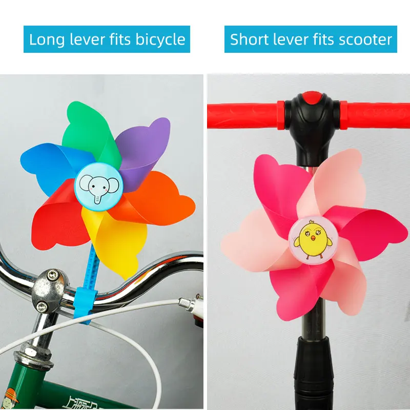 Triciclo para niños, molinete de bicicleta, poste largo/corto, Scooter, molino de viento, accesorios decorativos