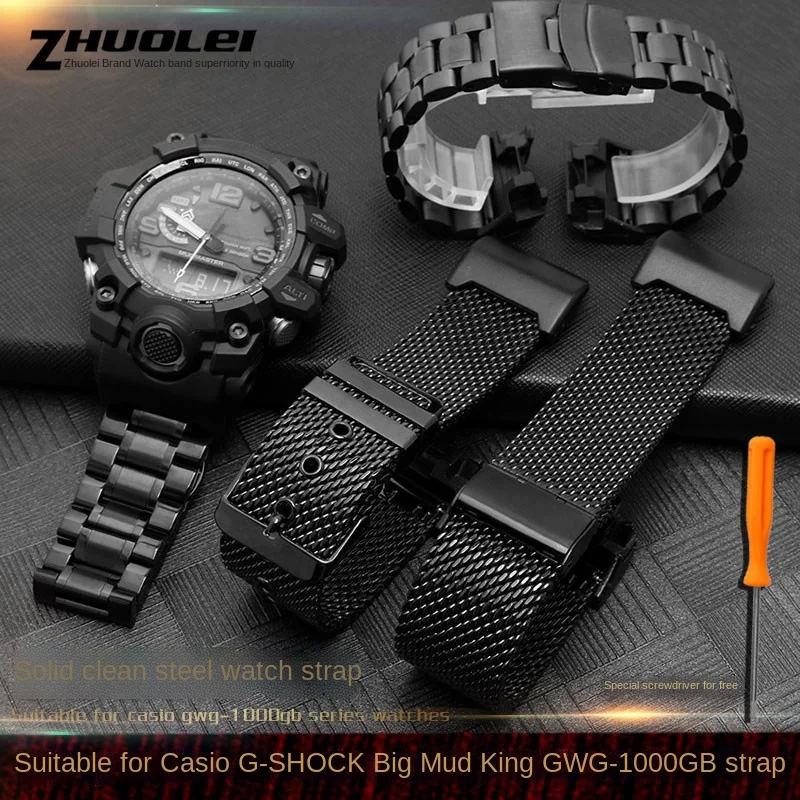 For Casio G-SHOCK GWG-1000-1A/A3/1A1 GB/GG Black Stainless steel WatchBand Men Sport Waterproof Wrist strap Bracelet Accessories