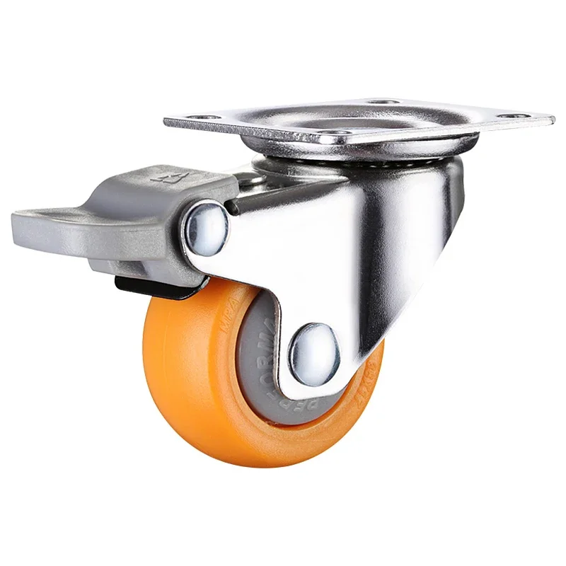 4pcs 1.5 inches 38mm Heavy Duty 120kg Orange Swivel Castor Wheels Trolley Furniture Caster Rubber