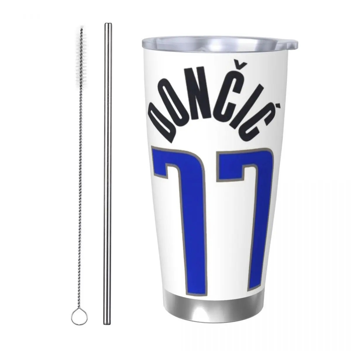 

Luka Doncic Stainless Steel Tumbler Vacuum Insulated Mug Thermal Cold Cups Straws With Lid 20oz