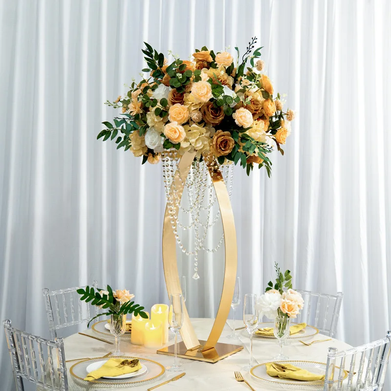 Metal Wedding Flower Stand Iron Art Vase Table Centerpiece Decor Wedding Party Home Desktop Ornament Layout Props