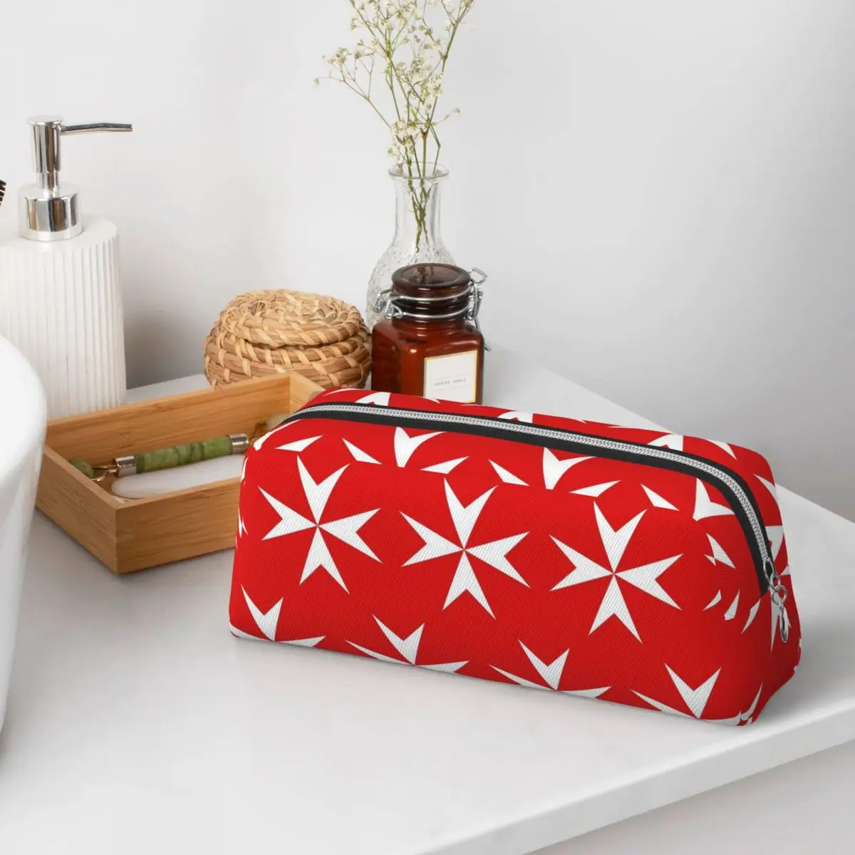 Maltese Cross Flag Pencil Cases for Student School Pen Box Pencil Bag Pencil Pouch Pen Holder