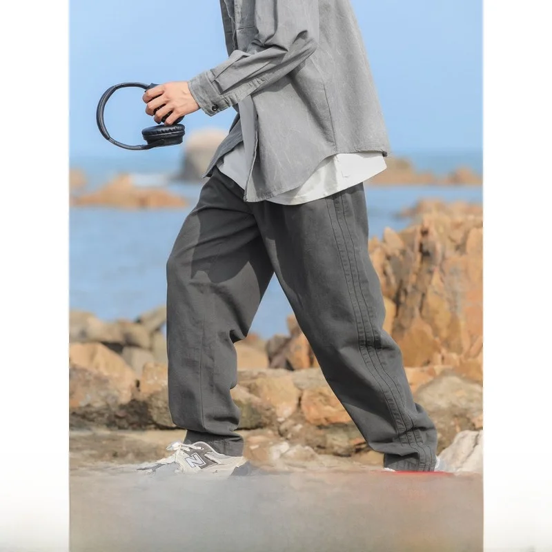 

Men's Casual Loose Straight Leg Pants Dstring Thin Cotton Spring Autumn New Sle Faionable Comfortable Breathable