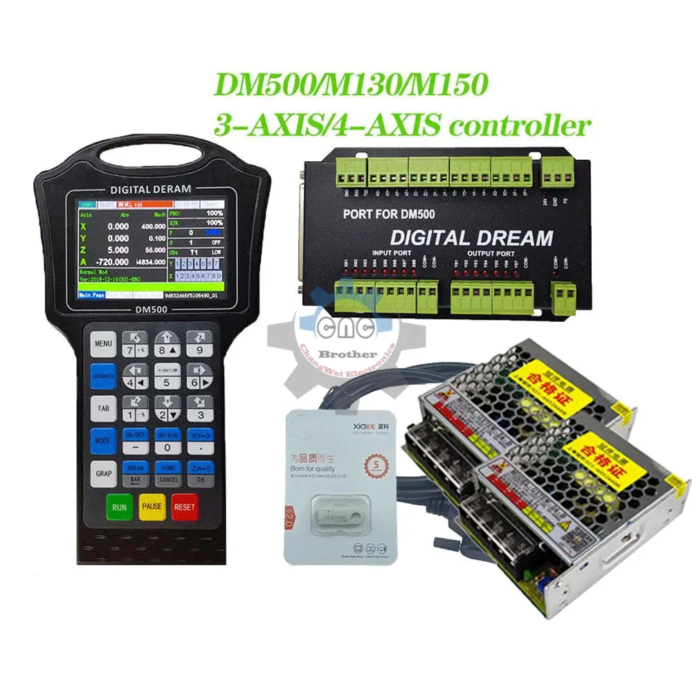 

CNC Controller Handwheel 500Khz Motion Code Wif Driver For DM500 M130 M150 3-4 Axis Replaces DSP A11E User Button