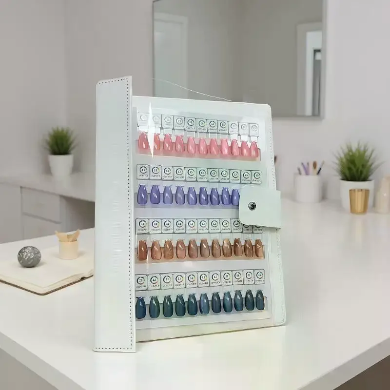48/96/144/192色 マグネット式 ネイルアート スウォッチブック マニキュア カラーテスト ストレージブック 大型 アクリル製 ワークス ディスプレイ カラーカード