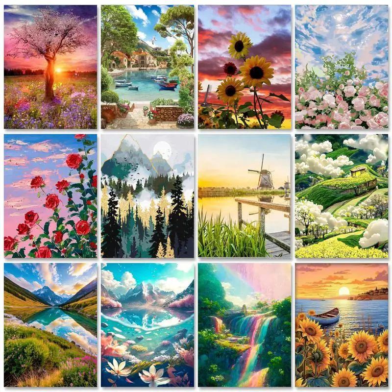 

GATYZTORY Paint By Numbers Beautiful Seascape Pictures For Adults On Canvas Coloring Drawing By Number Flower Home Decor