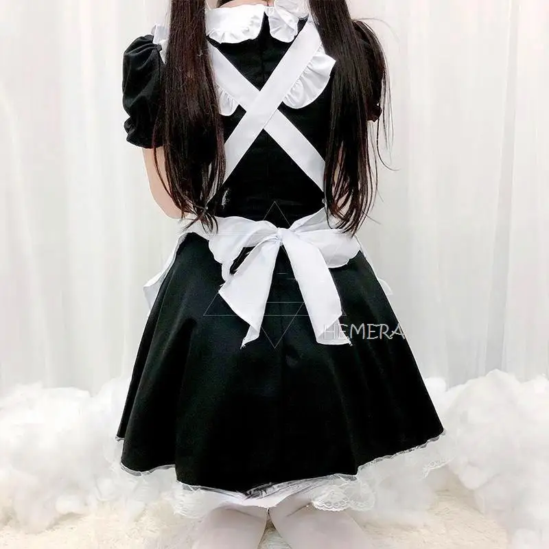 Sexy gato preto menina feminino fantasia francês empregada roupa masculina gótico doce lolita vestido anime cosplay traje plus size xxxl xxxxl