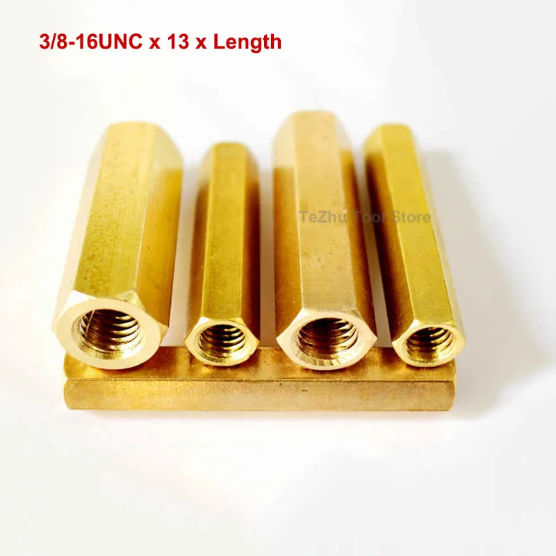 

1Pcs 3/8-16UNC x 13 x Length Brass Hex Male Female Standoff Pillar Stud Mount Spacer Hexagon PCB Motherboard Hollow Bolt Screw