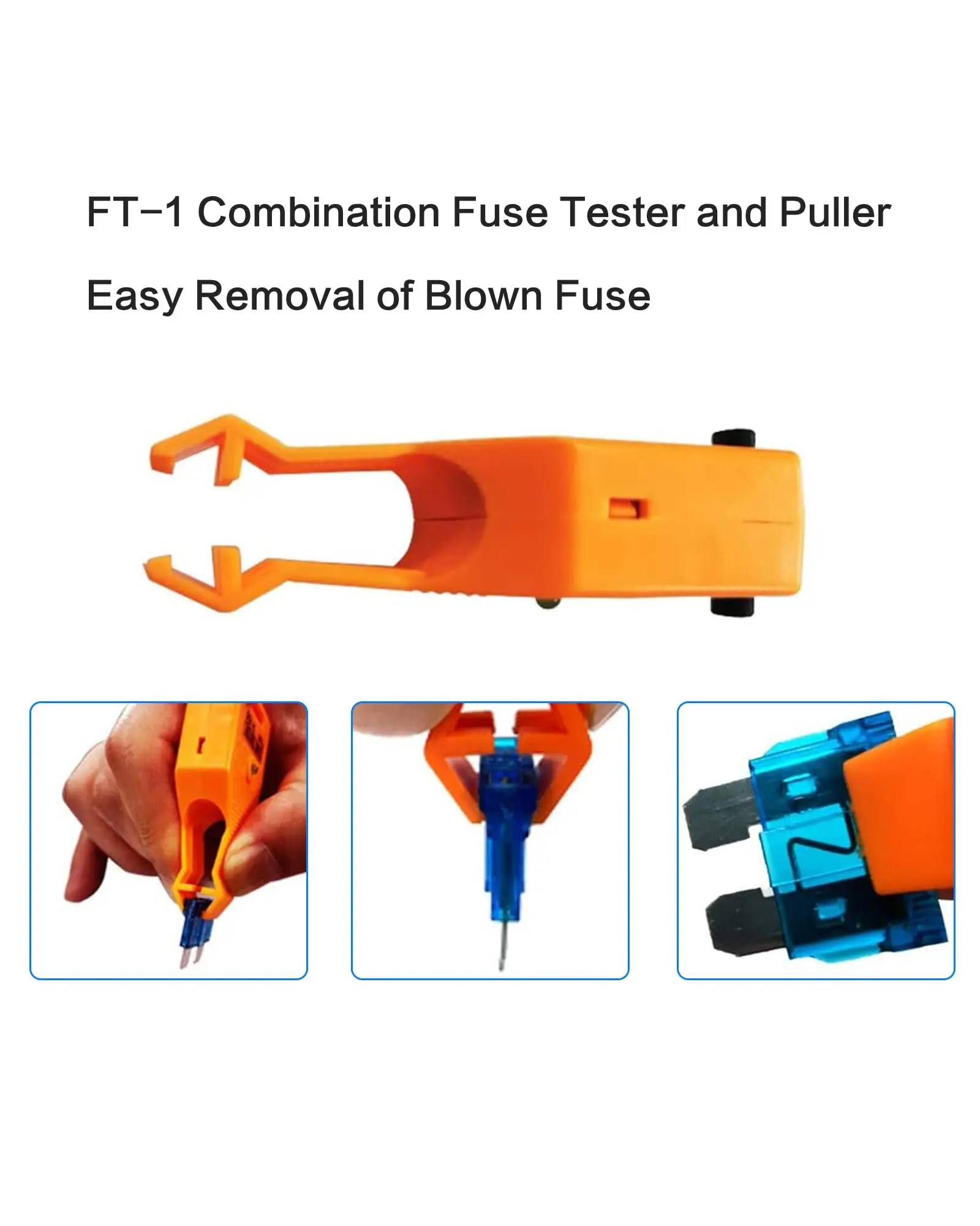 24V DC Car Fuse Tester Puller, Easy Tool to Test, Find & Remove Blown ATO/ATC/ATM Blade and Glass Tube Fuses in Car Fuse Box