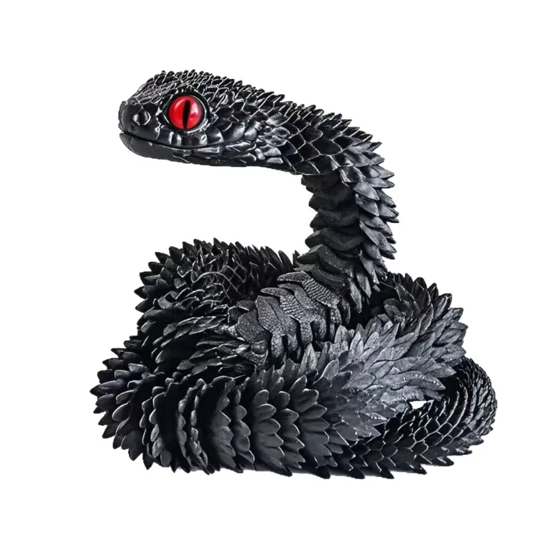 30 ซม.3D พิมพ์งูของเล่นตลกพิมพ์สัตว์งูคริสต์มาสปีใหม่หัตถกรรมเครื่องประดับจําลองสัตว์ Home Desktop เครื่องประดับ