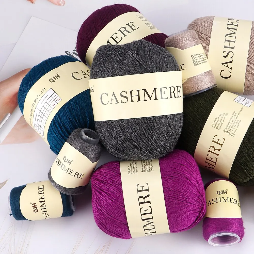 QJH 6pcs Cashmere Handmade Knitted Cashmere Yarn Wool Cashmere Knitted Yarn Ball DIY Process Knitted Sweater Scarf Thread Yarn