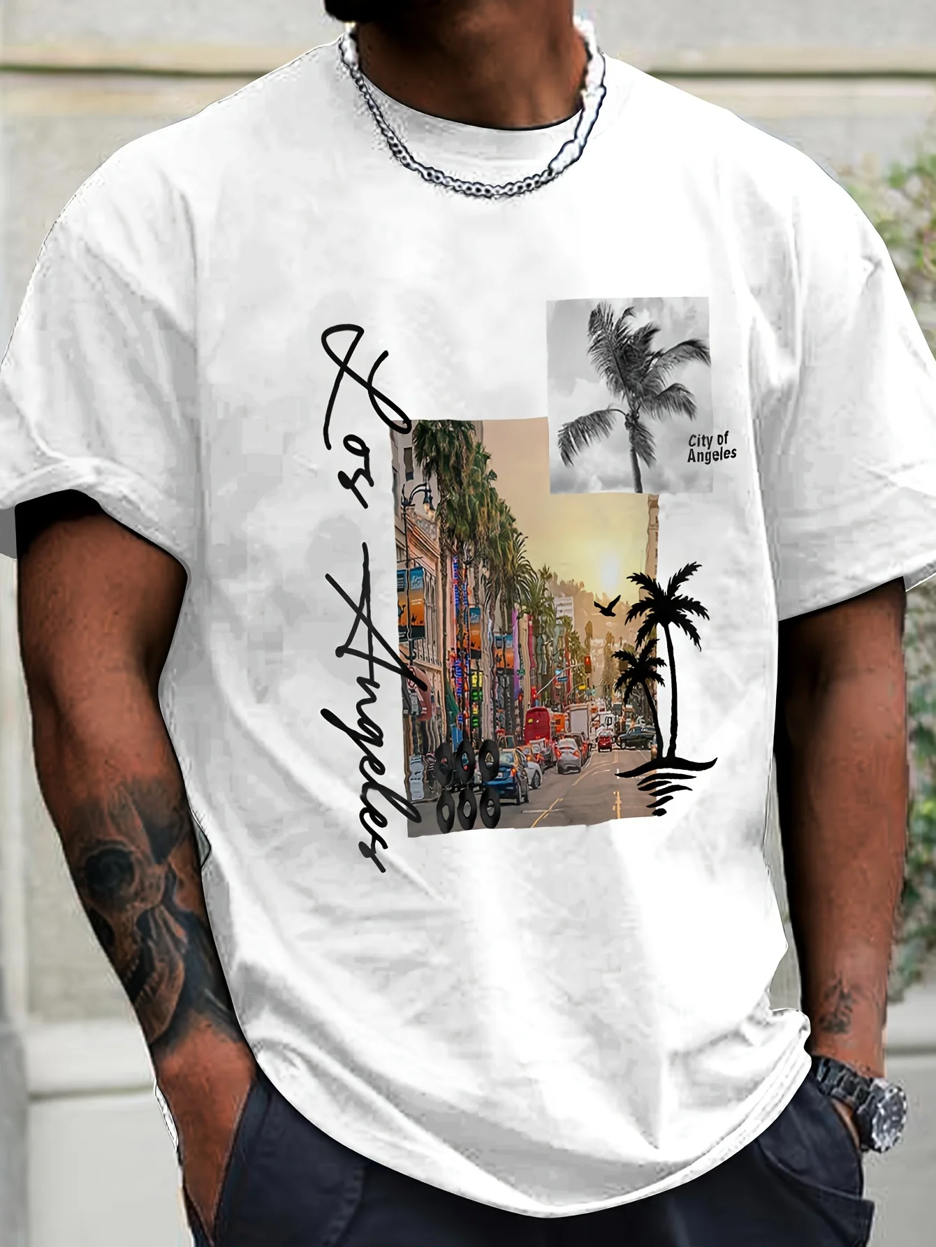 

Men's summer printed short sleeved T-shirt top casual and comfortable Casual street style short sleeved top ideal choice
