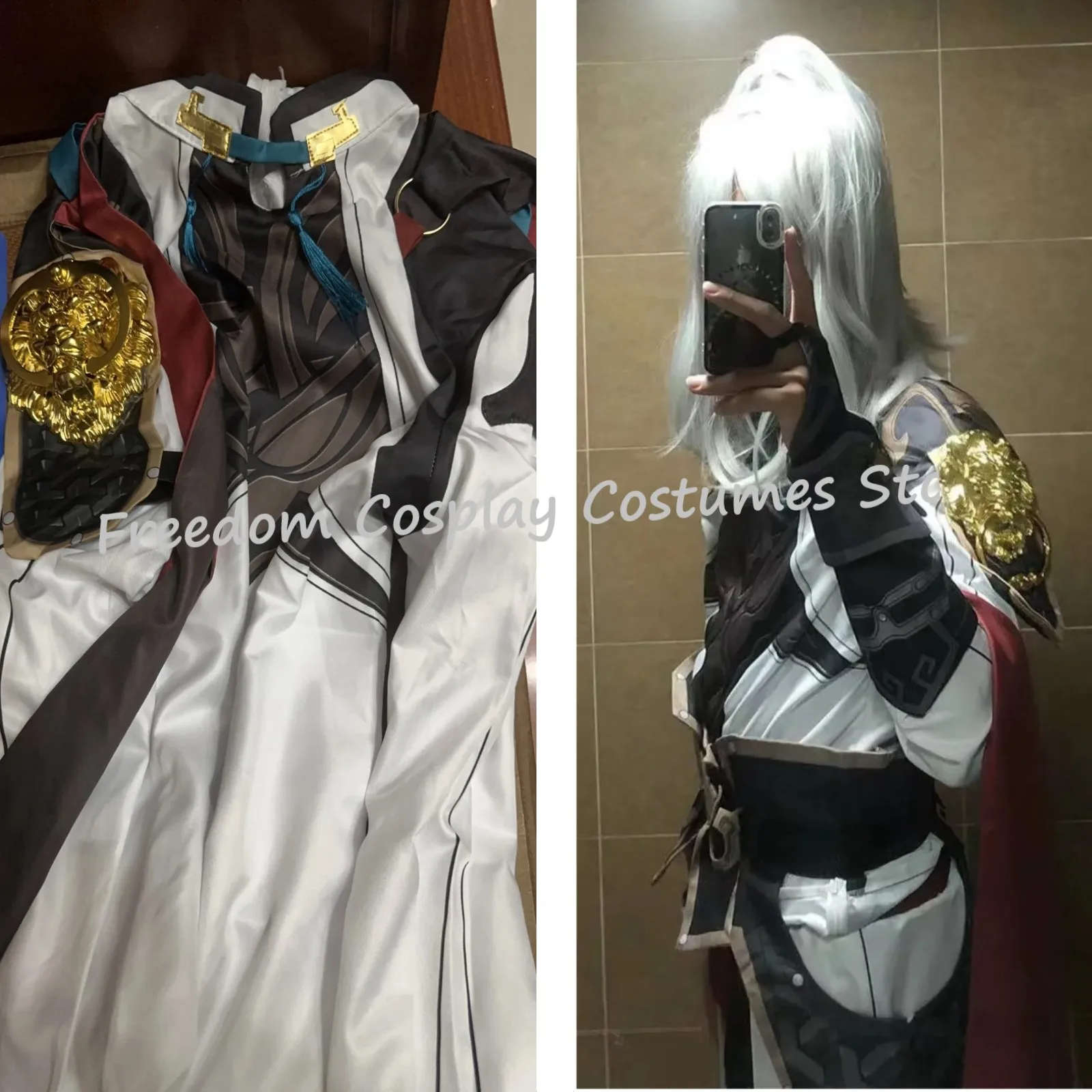 Honkai: Star Rail Jing Yuan Cosplay Costume Wig Uniform Suit Set Outfits Anime Game Jingyuan Costumes for Halloween Carnival