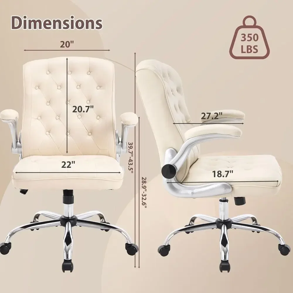 Ergonomic High-Back Swivel Desk Chair with Padded Armrests, Suitable for Home or Office Use