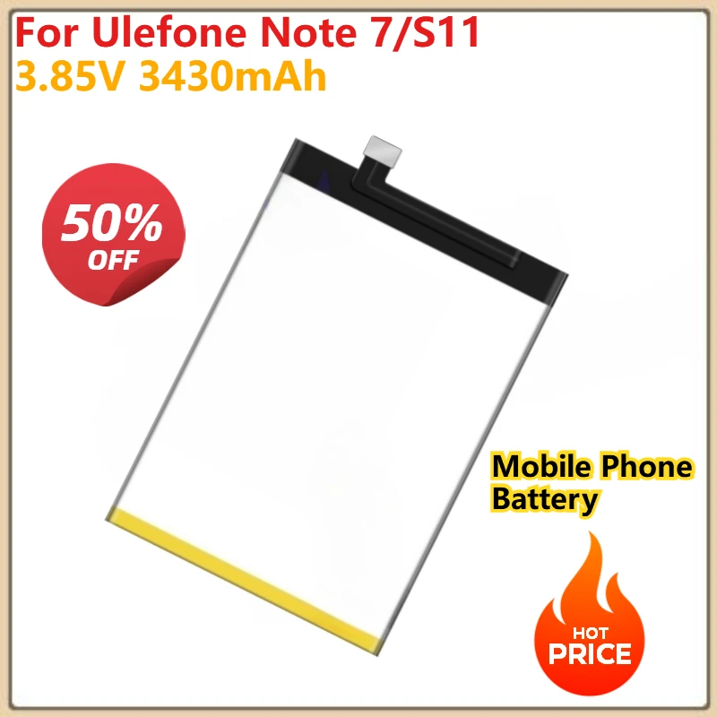 

3.85V 3430mAh Replacement Batteries for Ulefone Mobile Phones Compatible with Ulefone Note 7/S11 High-Capacity Battery