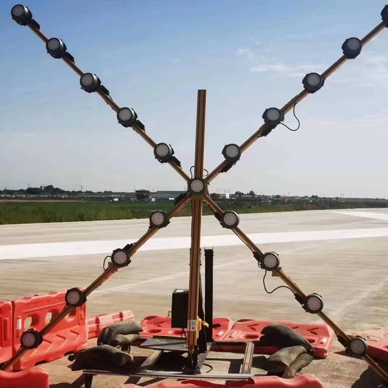 Easy To Operate And Maintain 4.6m 7m Mast 10kva 3 Sections Telescopic Light Tower For Engineering Night Project & Airport Runway