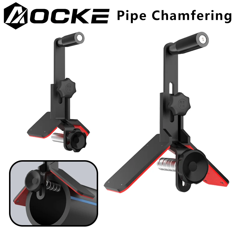 AOCKE Hand Operated Plastic Pipe Bevel Tool, Manual Pipe Beveler with Anti-slip Guide Wheel Lightweight for PE PP PPR Pipe