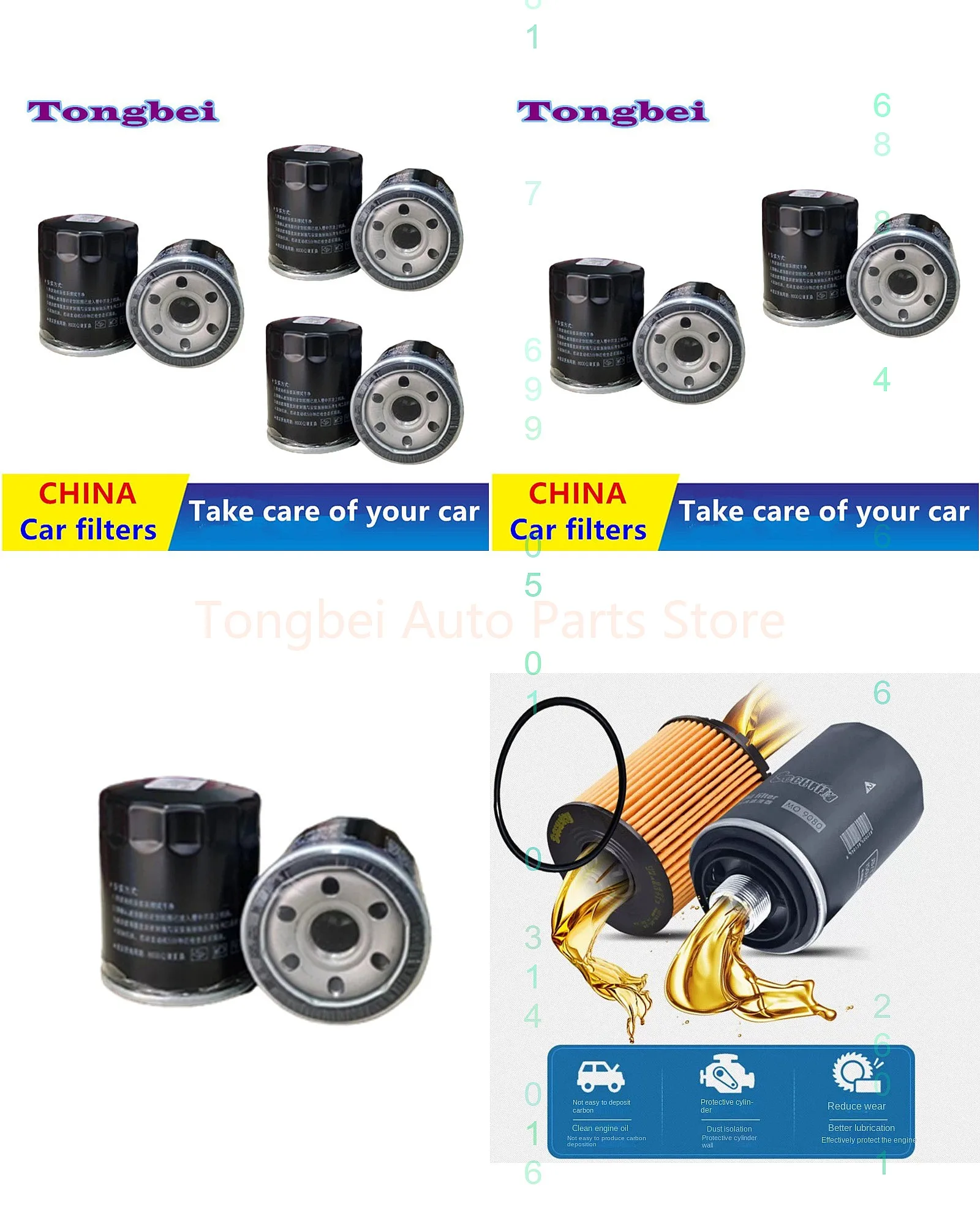 4pcs/6pcs BYD Qin L DM-i 1.5L Hybrid Oil Filter Auto Parts J007