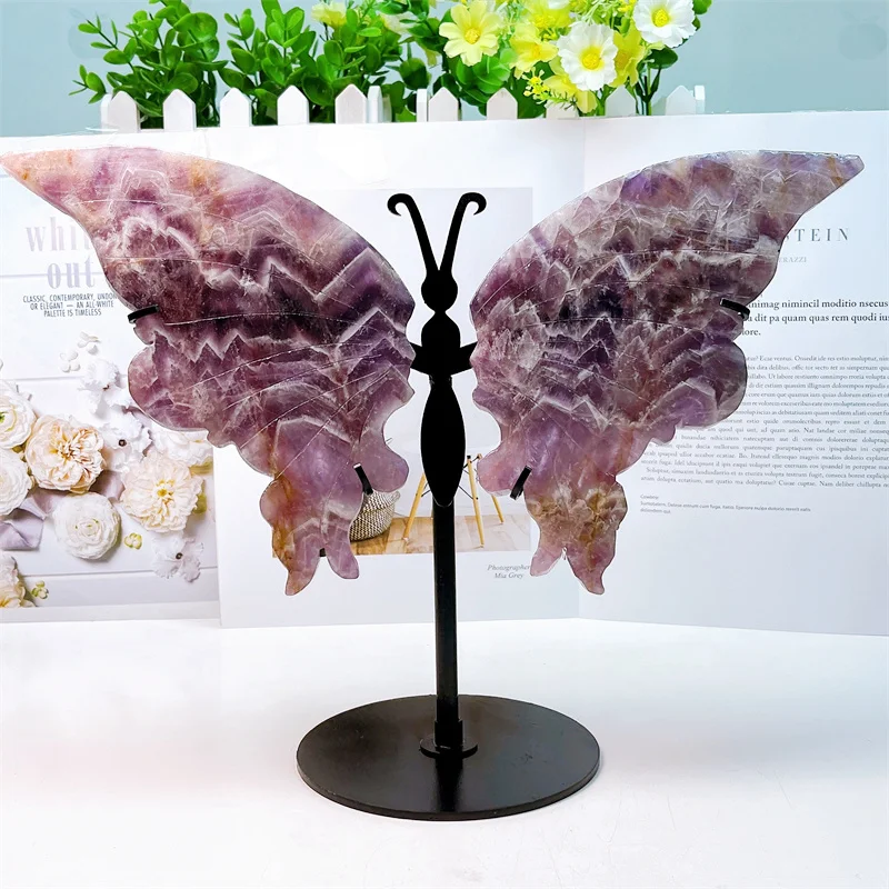 

Natural Dream Amethyst Butterfly Wings, Crystal Crafts, Healing Gemstone, Girl Birthday Present, Home Decoration, 1Pair